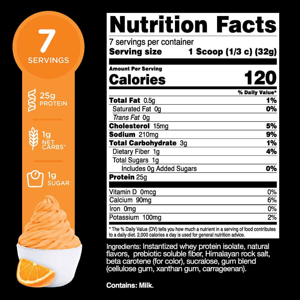 Whey Protein Isolate (WPI) Orange Whip Flavored 7 Servings - Preformance Protein Powder