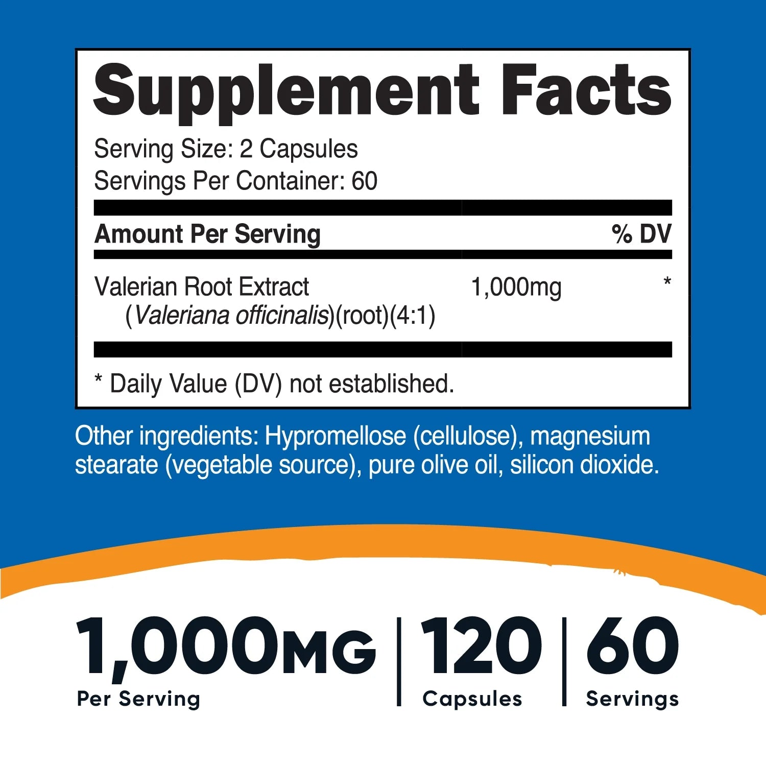 Valerian Root Capsules (4000Mg) 120 Capsules - Gluten Free Supplement