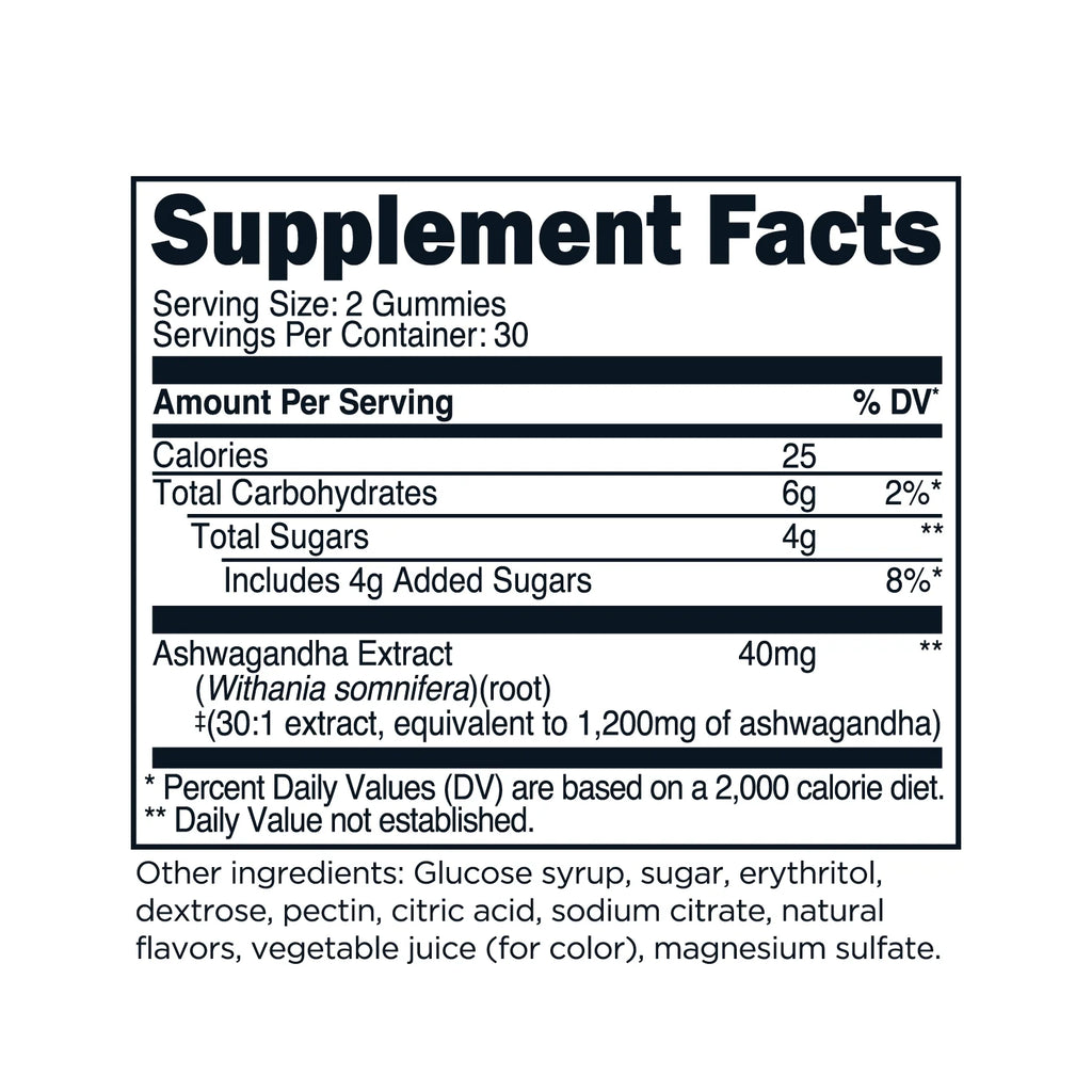 Ashwagandha Gummies 1,200Mg, 60 Gummies - Ashwagandha Herbal Extract Supplement - 30 Servings, Gluten Free, Non-Gmo