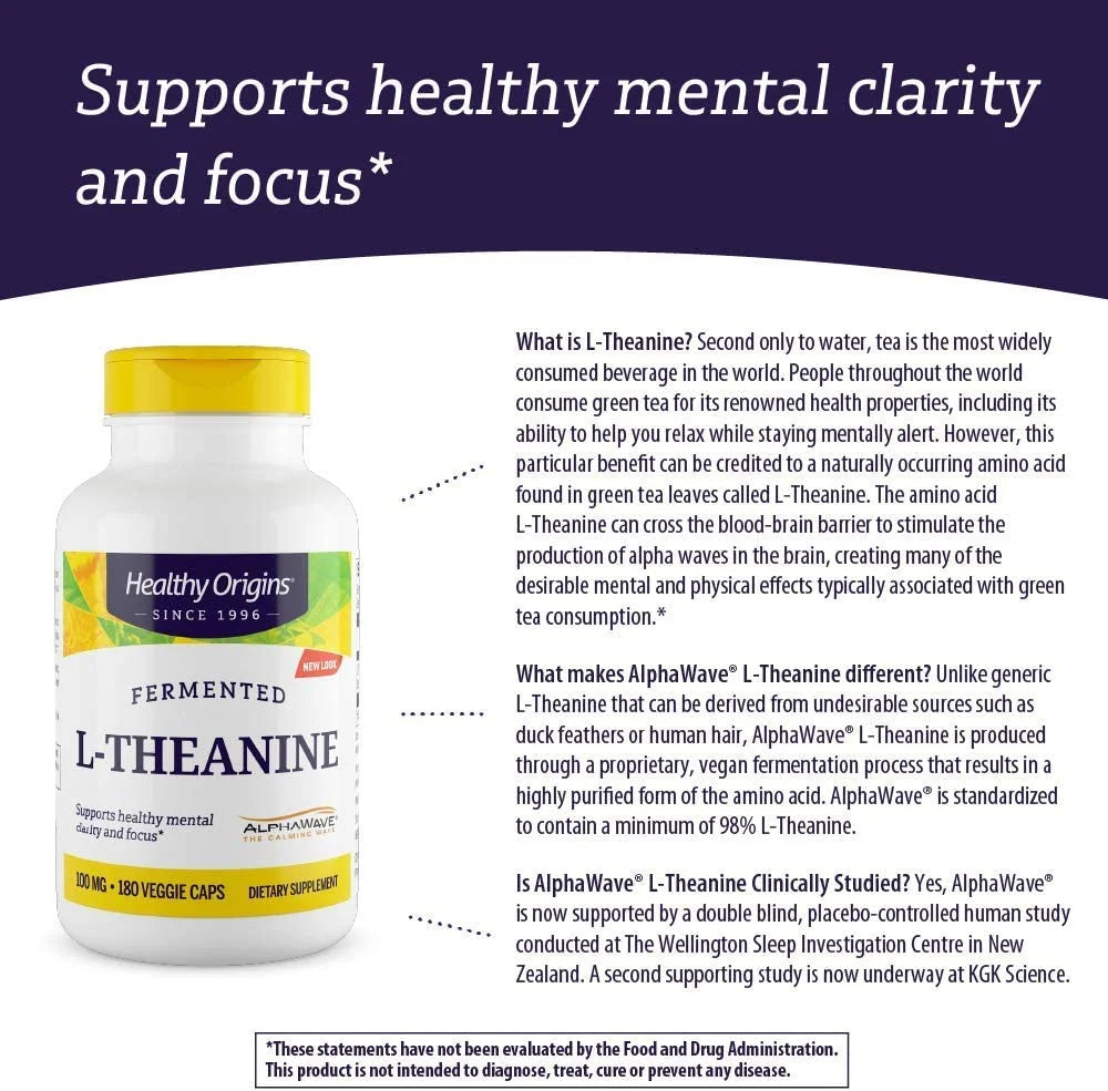 L-Theanine 100 Mg Vegetarian Capsules, 180 Ct