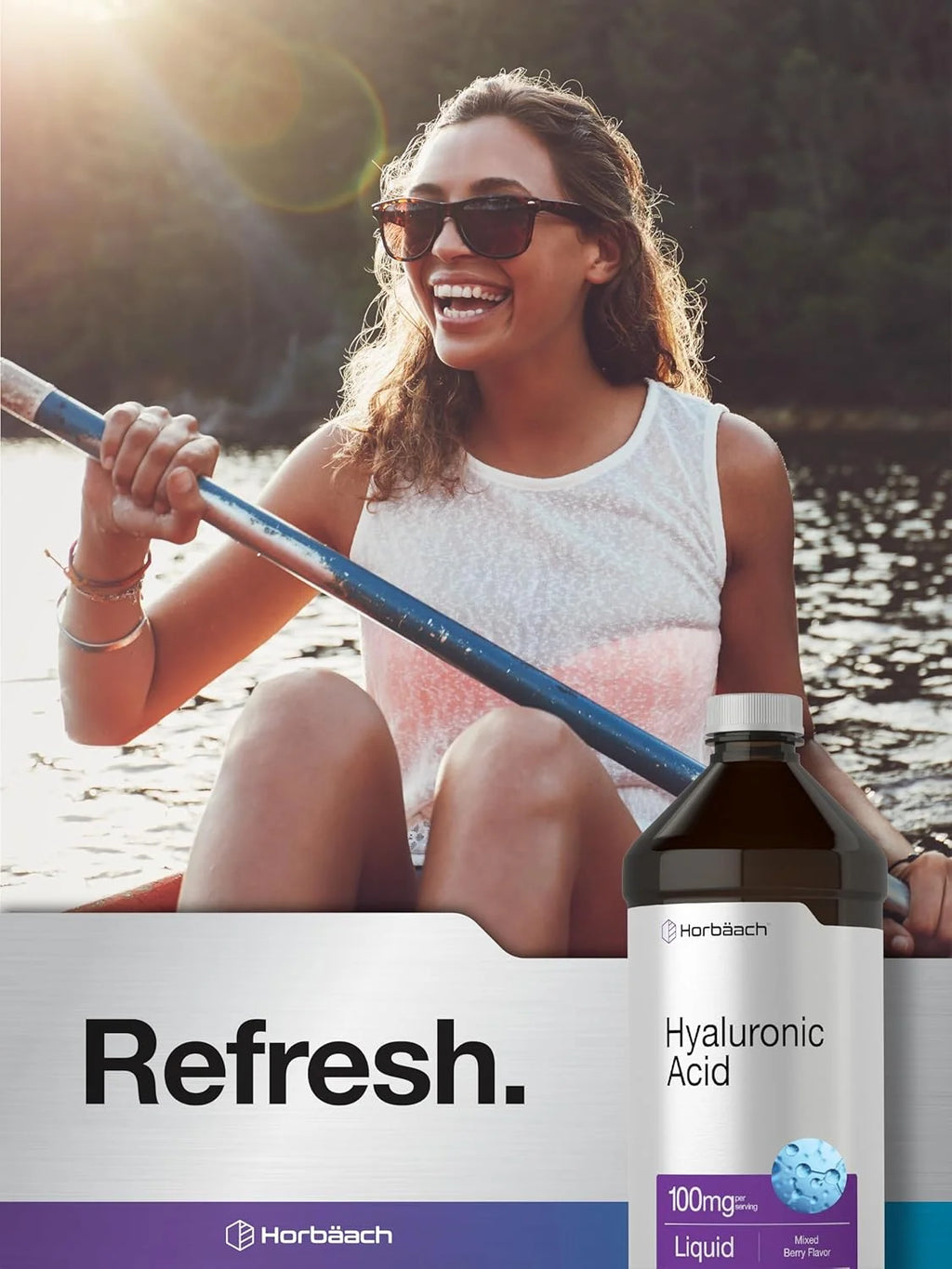 Liquid Hyaluronic Acid Supplement | 100 Mg | 16 Oz | Mixed Berry Flavor | by