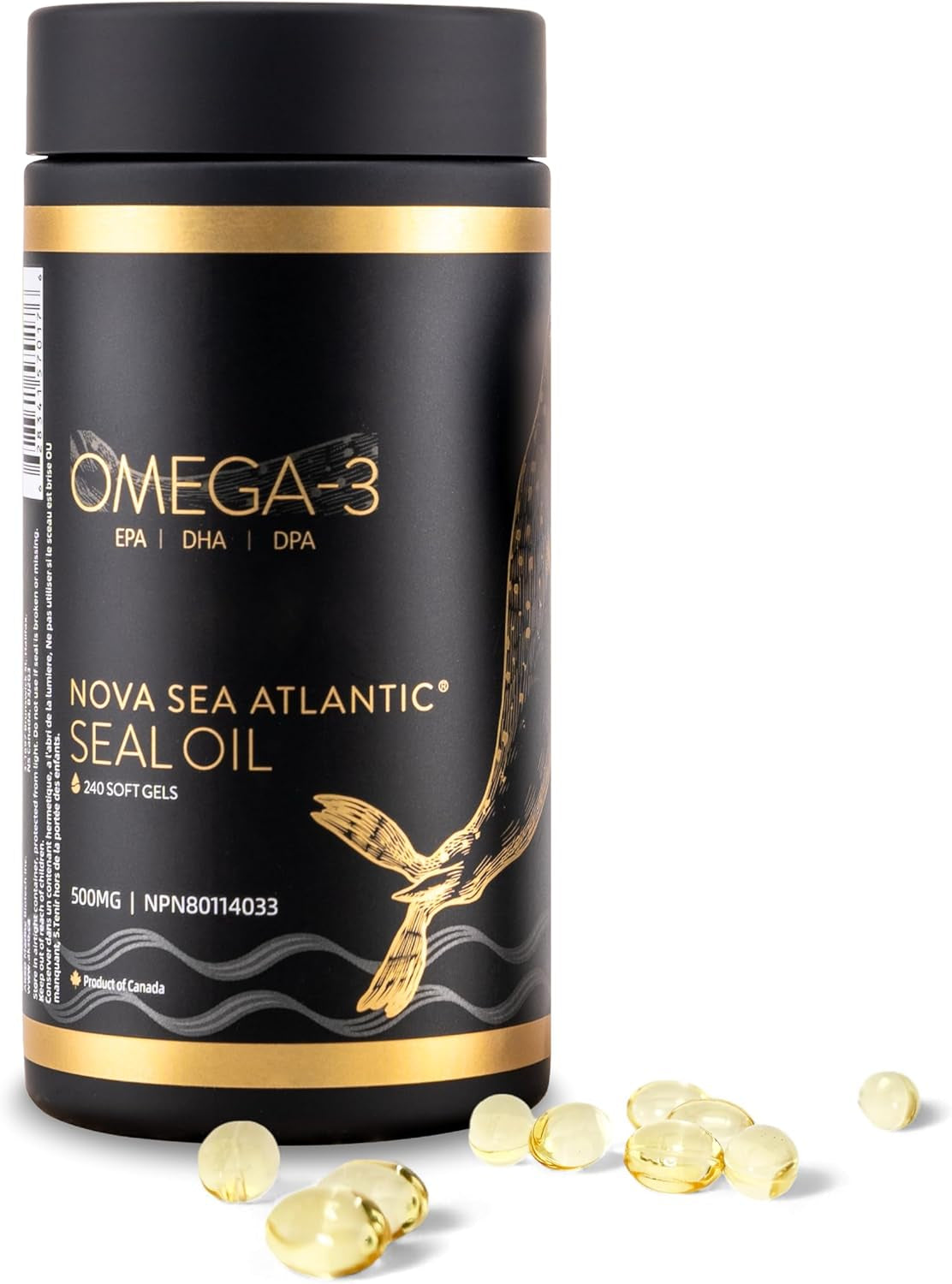 Easy to Swallow Harp Seal Oil Omega 3 6 9 by ® | Made in Canada | Rich Source of EPA, DHA, & DPA for Good Health | Chemical-Free, Non-Gmo | 500Mg - 240 Softgels