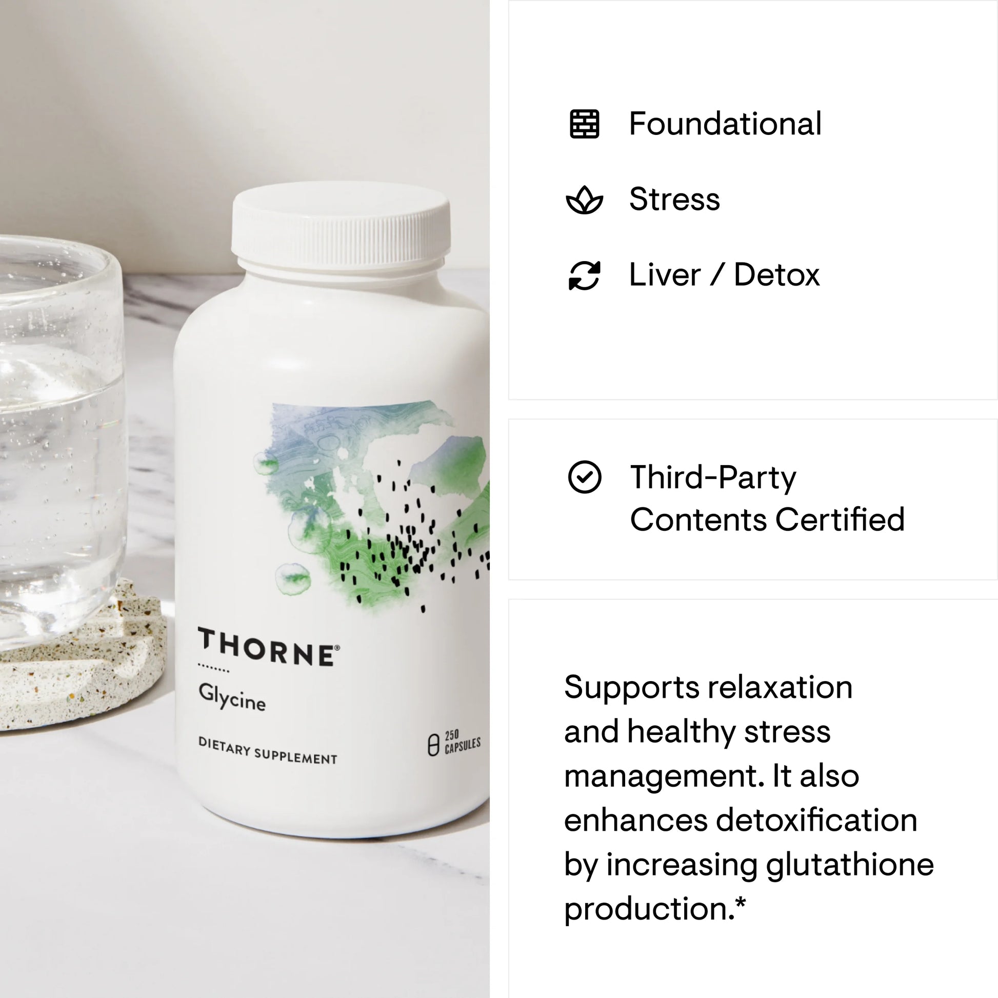 - Glycine - Amino Acid Support for Relaxation, Detoxification, and Muscle Function* - 250 Capsules