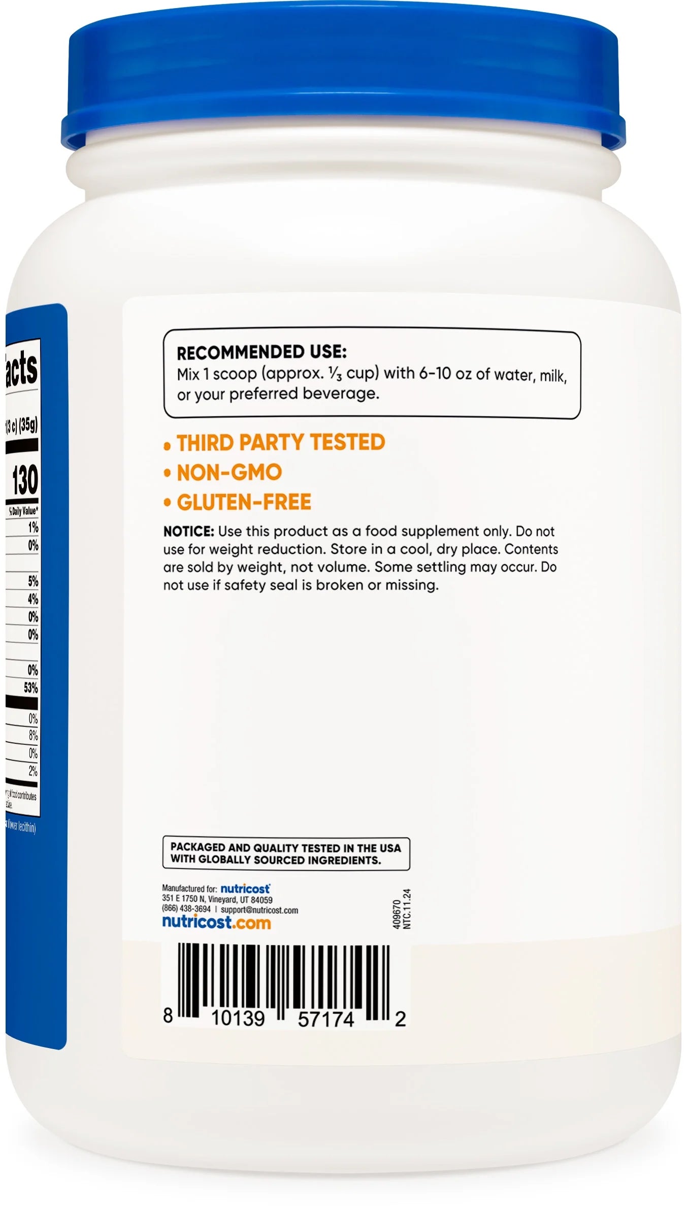 Whey Protein Isolate Powder (Unflavored) 2LBS - Non-Gmo & Gluten Free