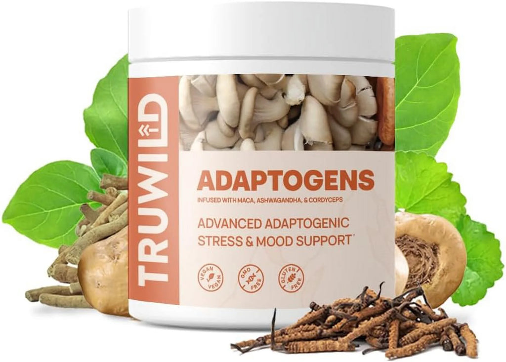 Adaptogen Blend with Cordyceps Maca Ashwagandha - Full Spectrum Mushroom Blend for Daily Support and Function – All Natural Formula with 7 Key Ingredients – 60 Capsules