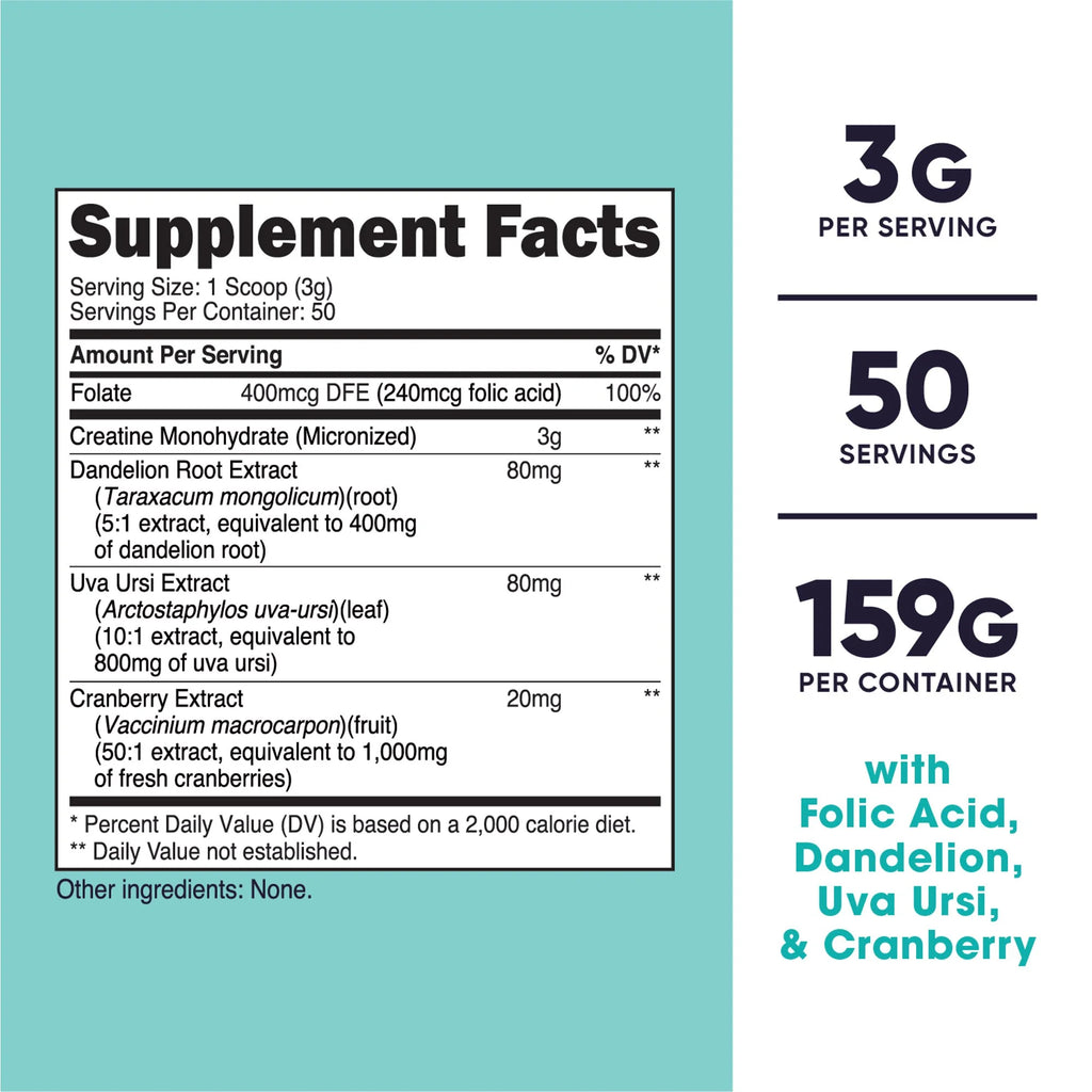 Creatine Monohydrate Powder for Women Unflavored Supplement, 50 Servings