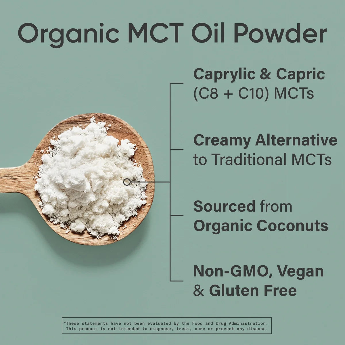 ® Unflavored Organic MCT Oil Powder Keto & Vegan Mcts C8 C10 Non-Gmo & Gluten Free (30 Servings) - 10.6Oz