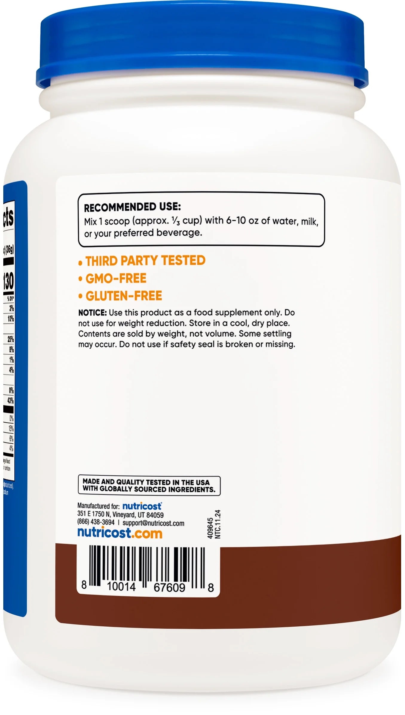 Whey Protein Concentrate Powder (Chocolate) 2LBS - Gluten Free & Non-Gmo