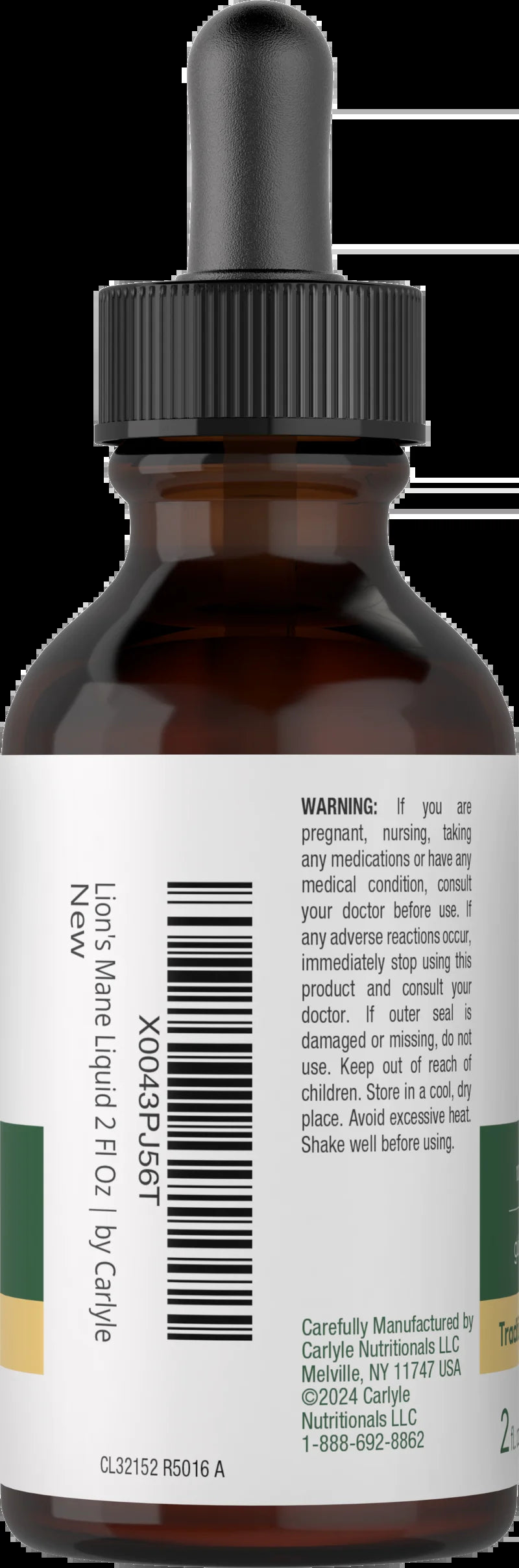 Lions Mane Mushroom Supplement | 2 Fl Oz | Vegetarian | Non-Gmo, Gluten Free | by