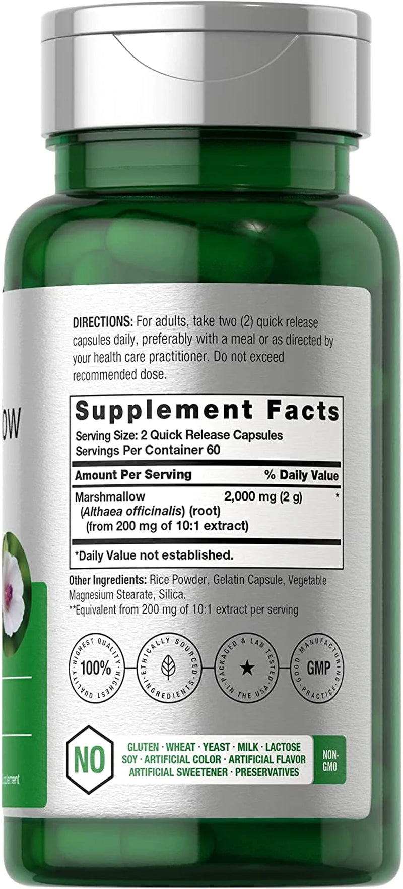 Marshmallow Root Extract | 2000Mg | 120 Capsules | by