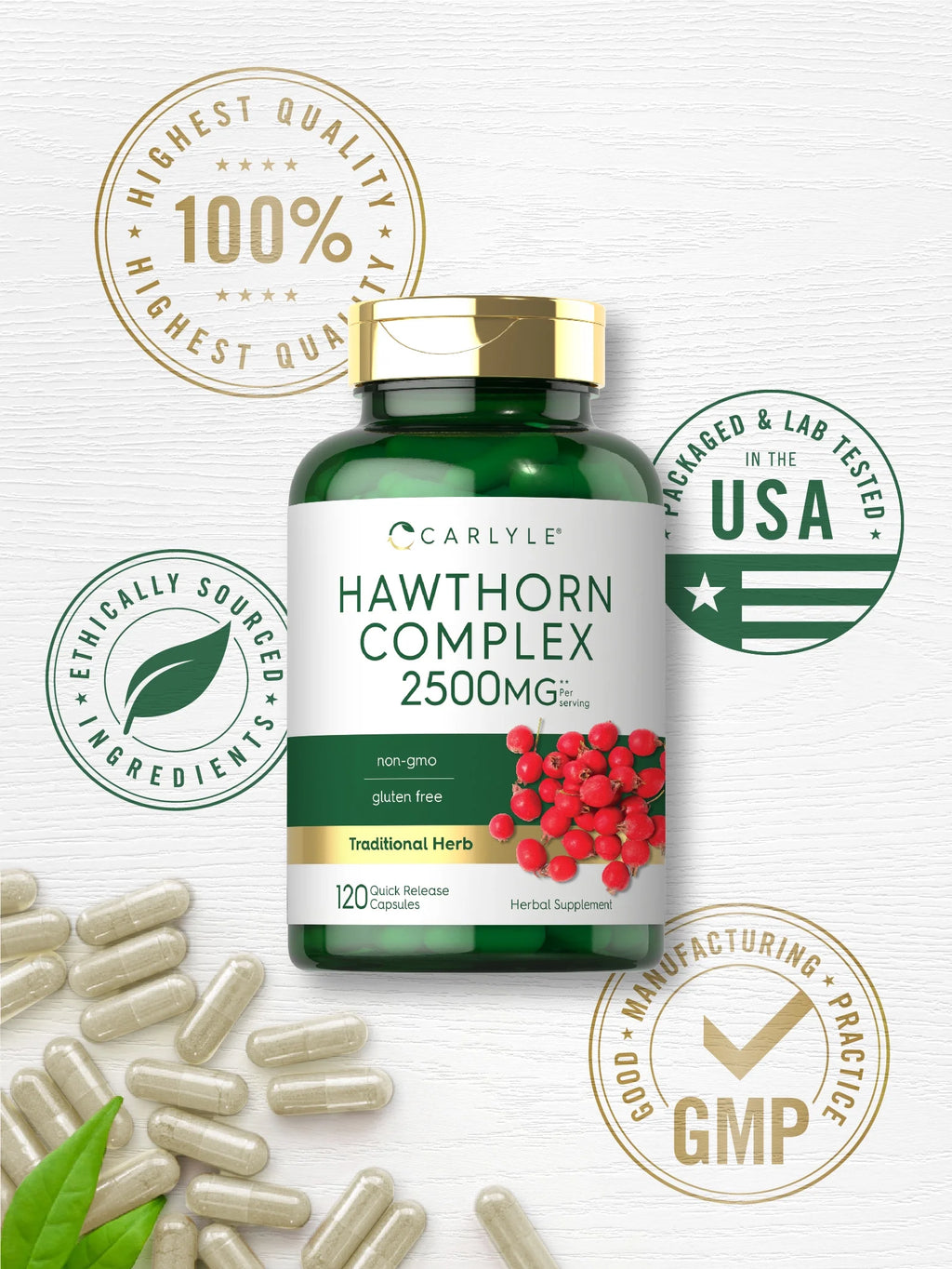 Hawthorn Berry Complex | 2500Mg | 120 Capsules | by