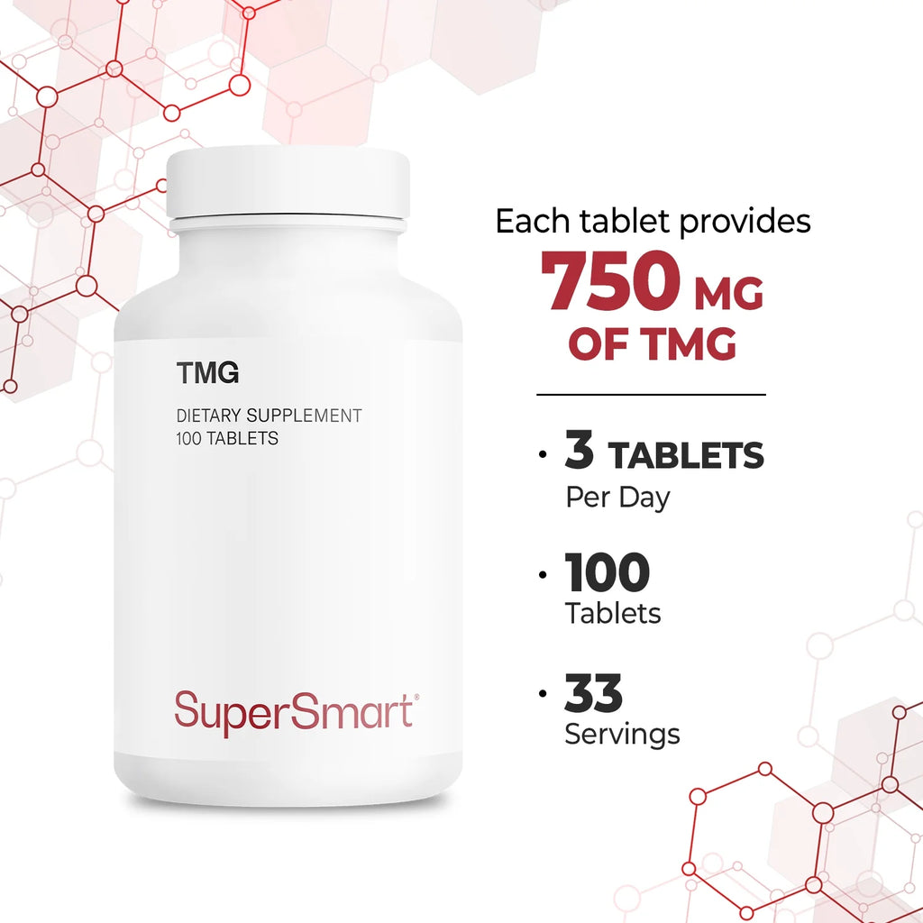- TMG Supplement 2250 Mg per Day (Trimethylglycine) - Betaine Anhydrous | Non-Gmo & Gluten Free - 100 Tablets