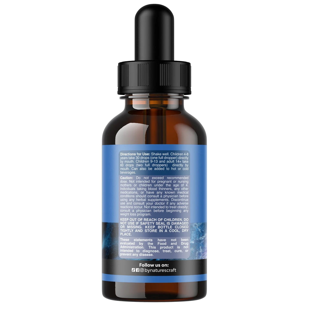 High Absorption L-Theanine Liquid Drops - Nootropic Focus Supplement with L-Theanine 200Mg per Serving and Chamomile Extract for Adults and Kids Relaxation and Focus Vegan 60Ml