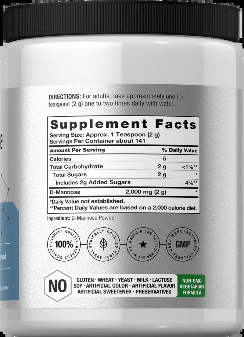 D Mannose Powder | 10Oz | Vegetarian & Unflavored for Men and Women | by