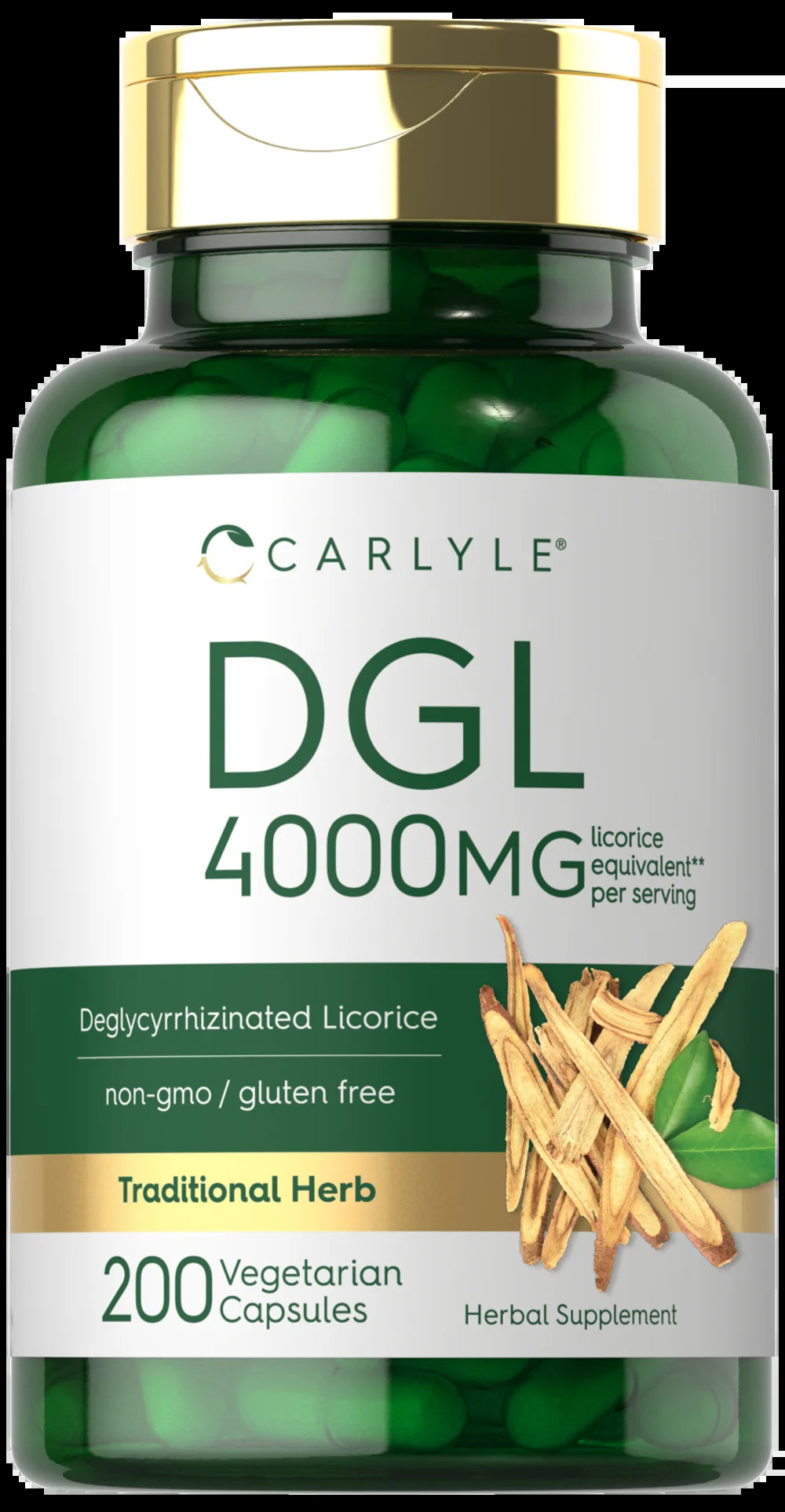 DGL Deglycyrrhizinated Licorice Capsules | 200 Count | 4000Mg | by
