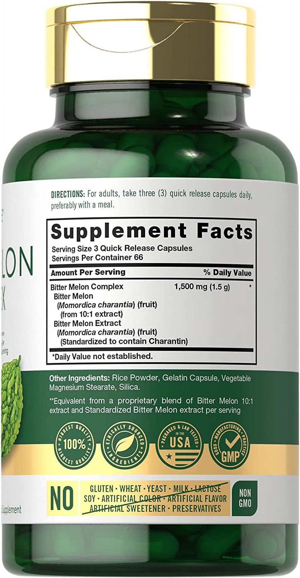 Bitter Melon Capsules | 200 Count | Complex Supplement | by