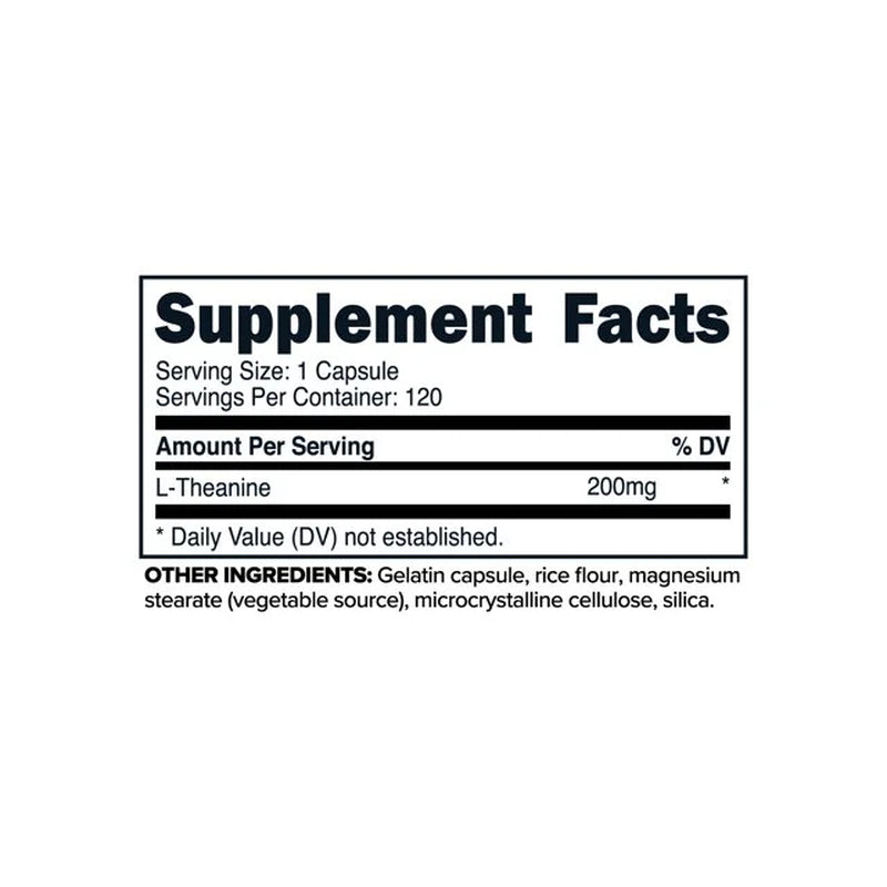 L-Theanine Capsules (120 Capsules, 200Mg L-Theanine per Serving) - Theanine Amino Acid Supplement