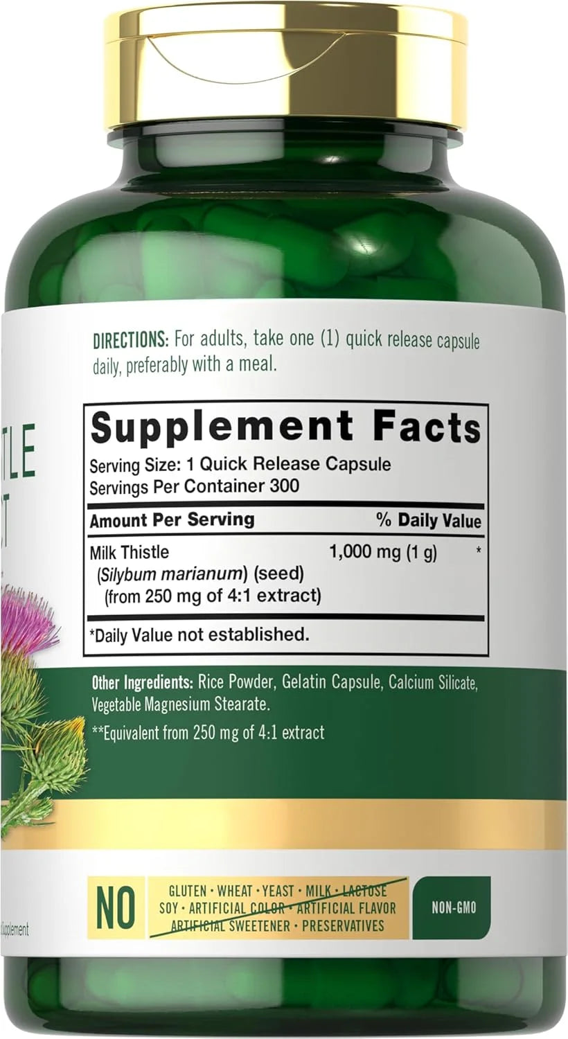 Milk Thistle 1000Mg Extract | 300 Capsules for Men and Women | by