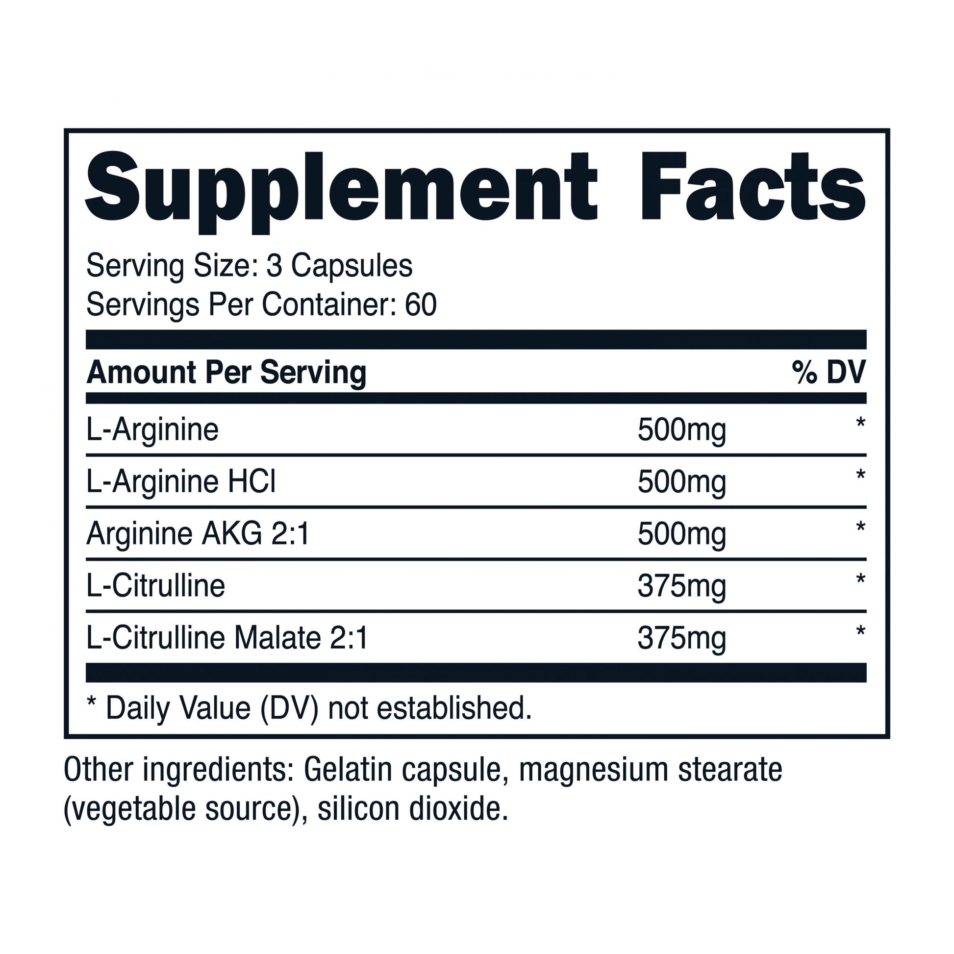 Nitric Oxide Booster Capsules 750Mg, 180 Capsules, Supplement