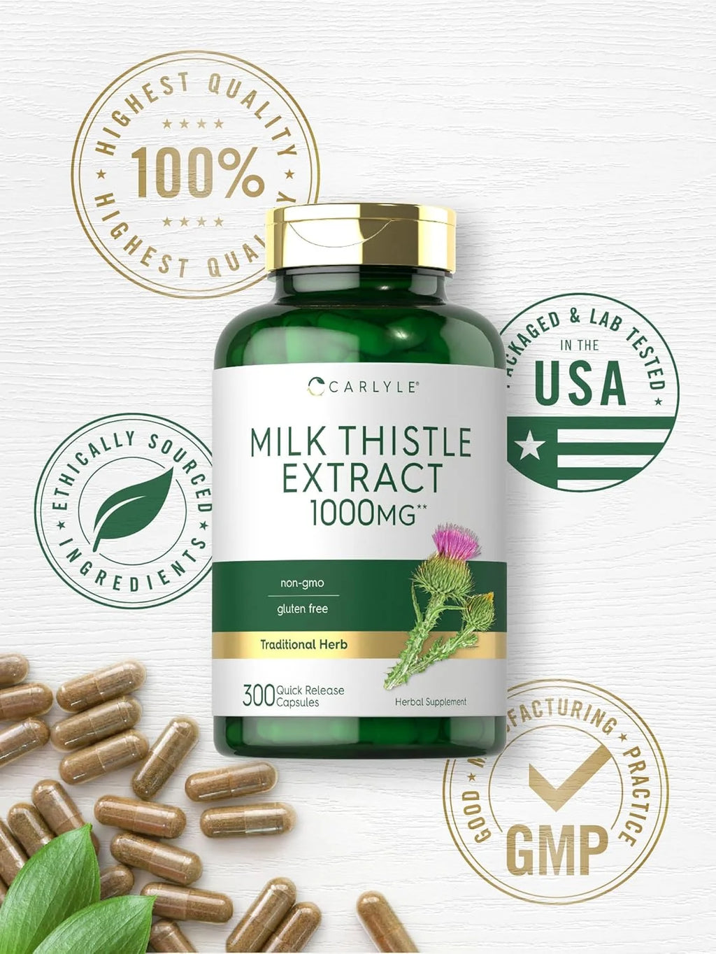 Milk Thistle 1000Mg Extract | 300 Capsules for Men and Women | by