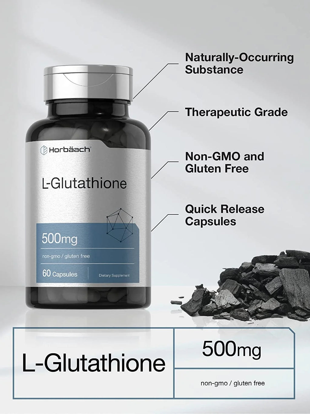 L-Glutathione | 500Mg | 60 Capsules | by