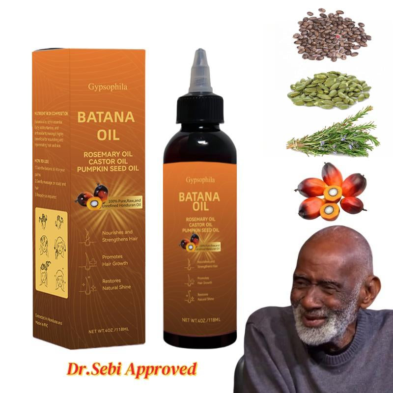 Batana Oil 4-In-1 Liquid with Rosemary, Castor, Pumpkin Seed Oil for Nourishing Hair & Stimulating Growth - 118Ml (4Oz) - Dr. Sebi Approved