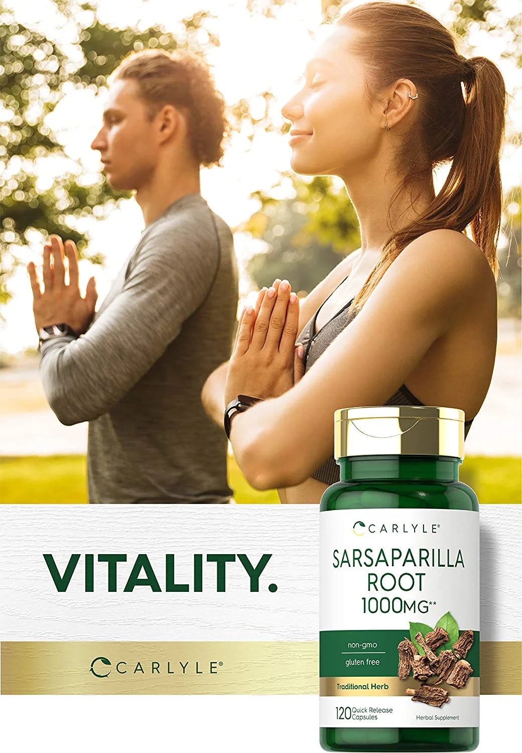 Sarsaparilla Root Extract 1000Mg | 120 Capsules for Men and Women | by