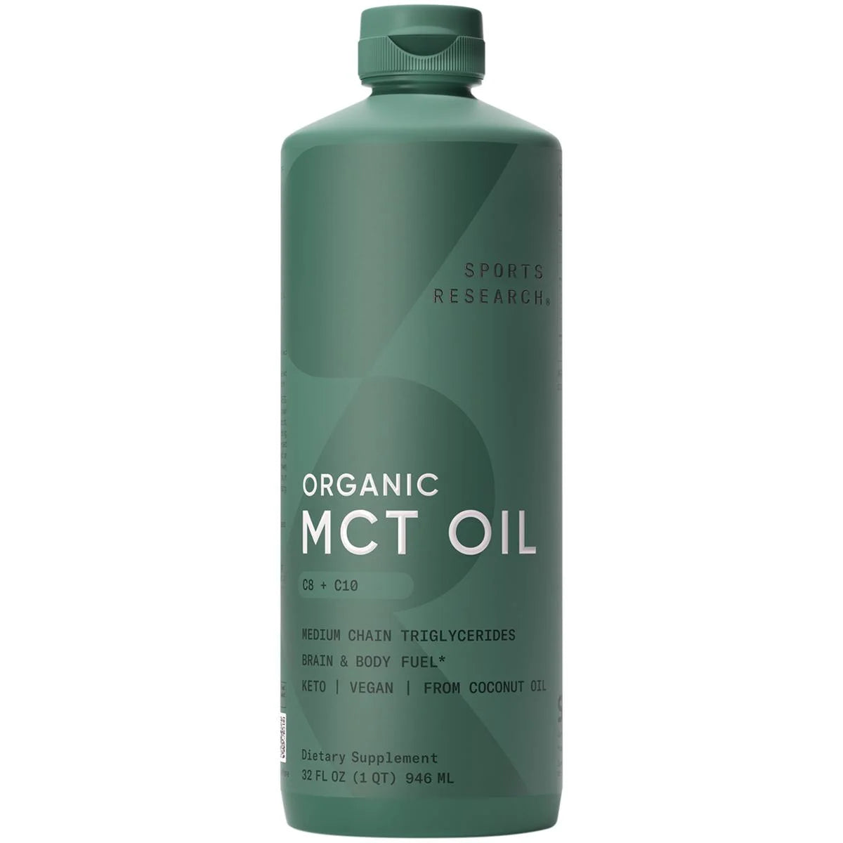 ® 100% Organic MCT Oil - Keto & Vegan Mcts C8, C10 from Coconuts - Flavorless Oil (32Oz)