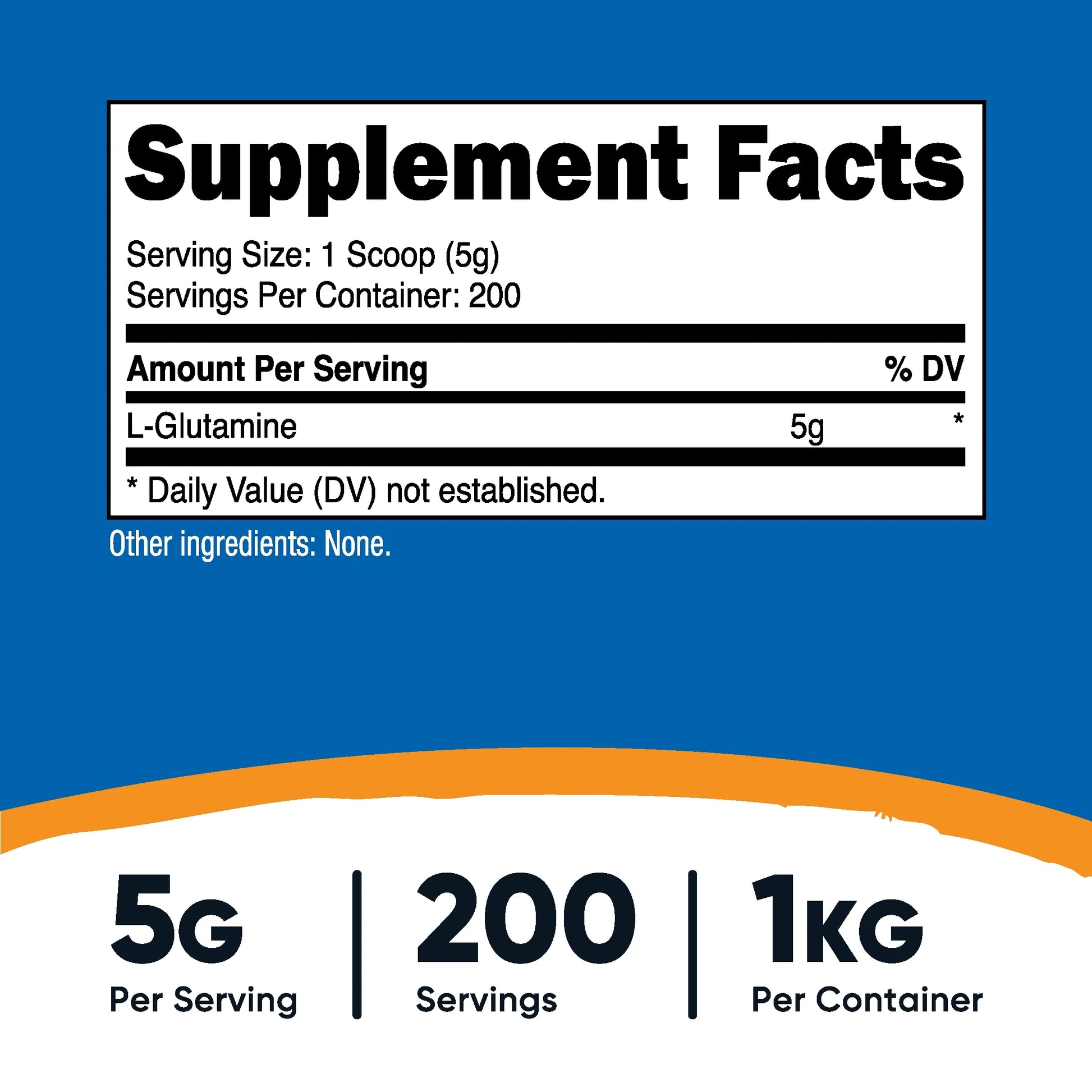 Pure L-Glutamine Powder 1 KG, 5G per Serving - Health Supplement