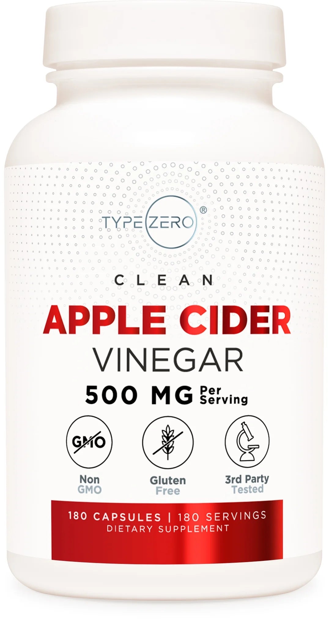 Apple Cider Vinegar Capsules (180 Count) 500Mg per Serving - Non-Gmo, Gluten-Free Supplement