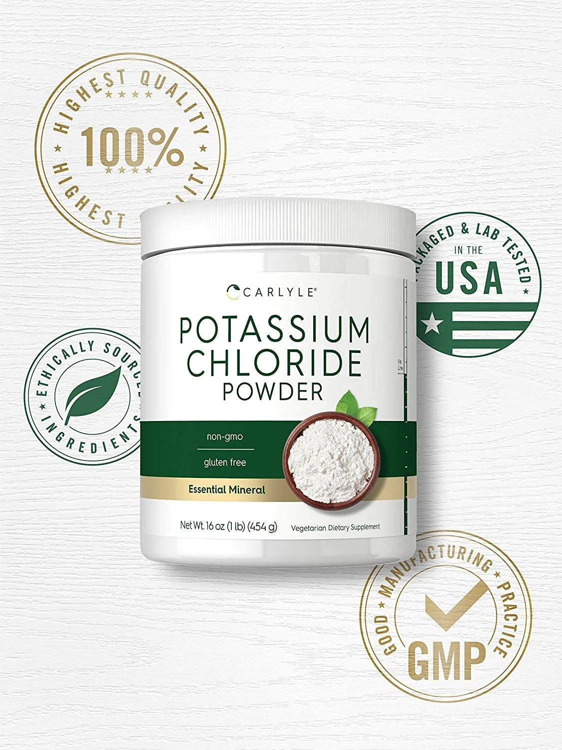 Potassium Chloride Powder | 16 Oz | Food Grade | Vegan Formula | by