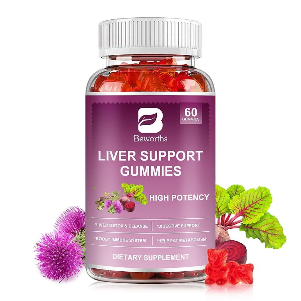 Liver Support Gummies, with Milk Thistle Extract Support Liver Cleanse Detox & Repair, Liver Health, 60 Gummies