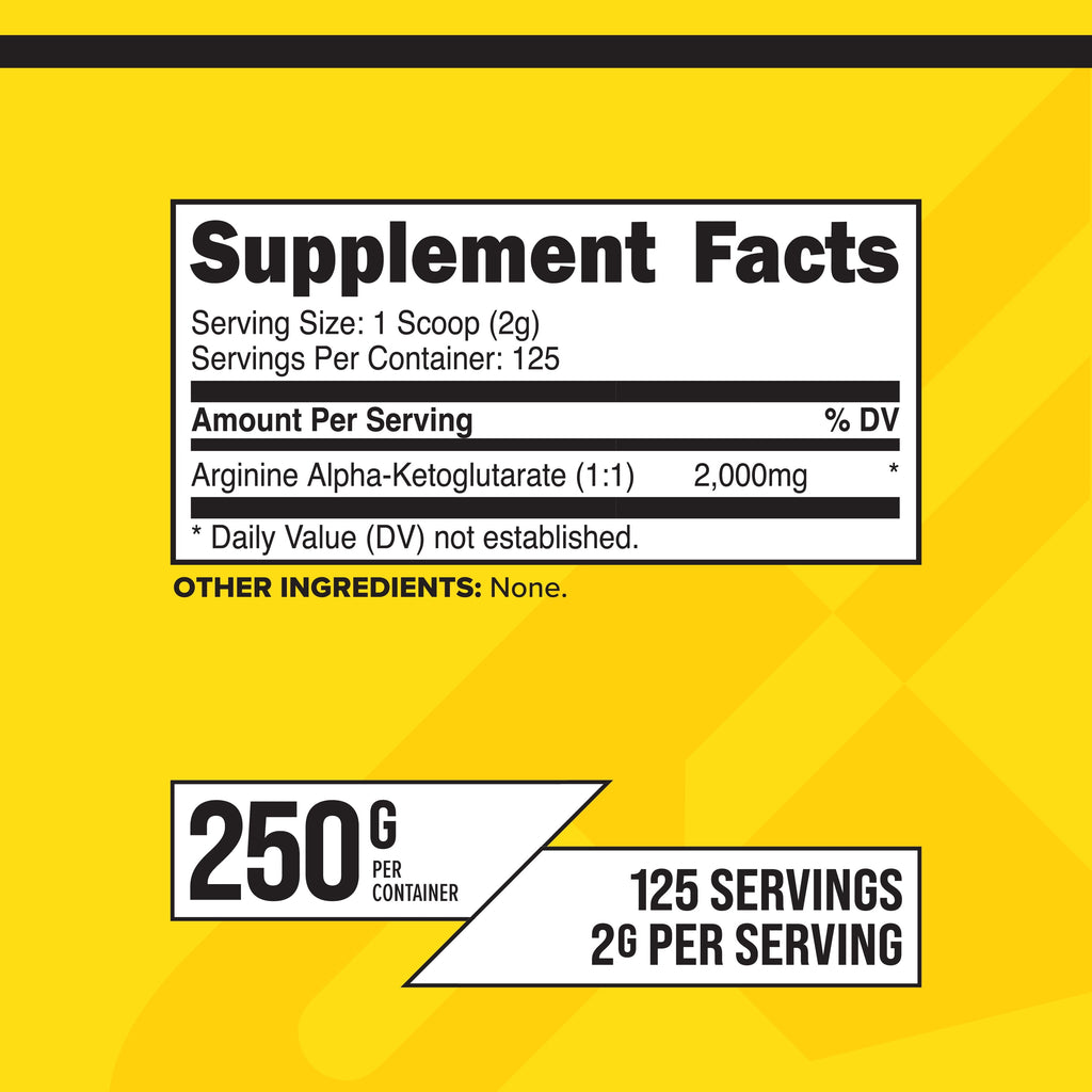 AAKG Arginine Powder, 250 Grams - Premium Workout Supplement