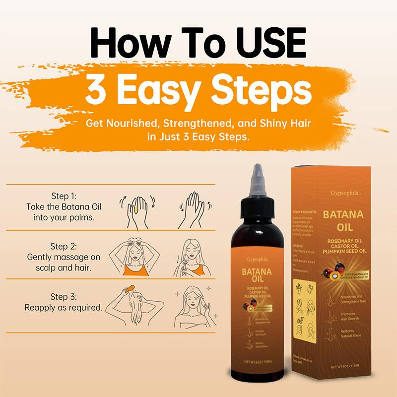 Batana Oil 4-In-1 Liquid with Rosemary, Castor, Pumpkin Seed Oil for Nourishing Hair & Stimulating Growth - 118Ml (4Oz) - Dr. Sebi Approved