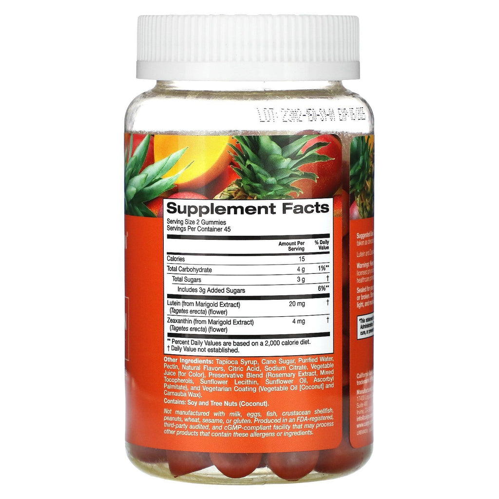 Lutein and Zeaxanthin Gummies, Tropical, 90 Vegetarian Gummies