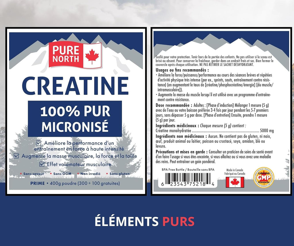 - Creatine 100% Pure Micronized 400G Powder 80-Servings - Improve Muscle Mass, Strength and Size - Improve Training Performance - 3Rd Party Tested - Formulated & Made in Canada