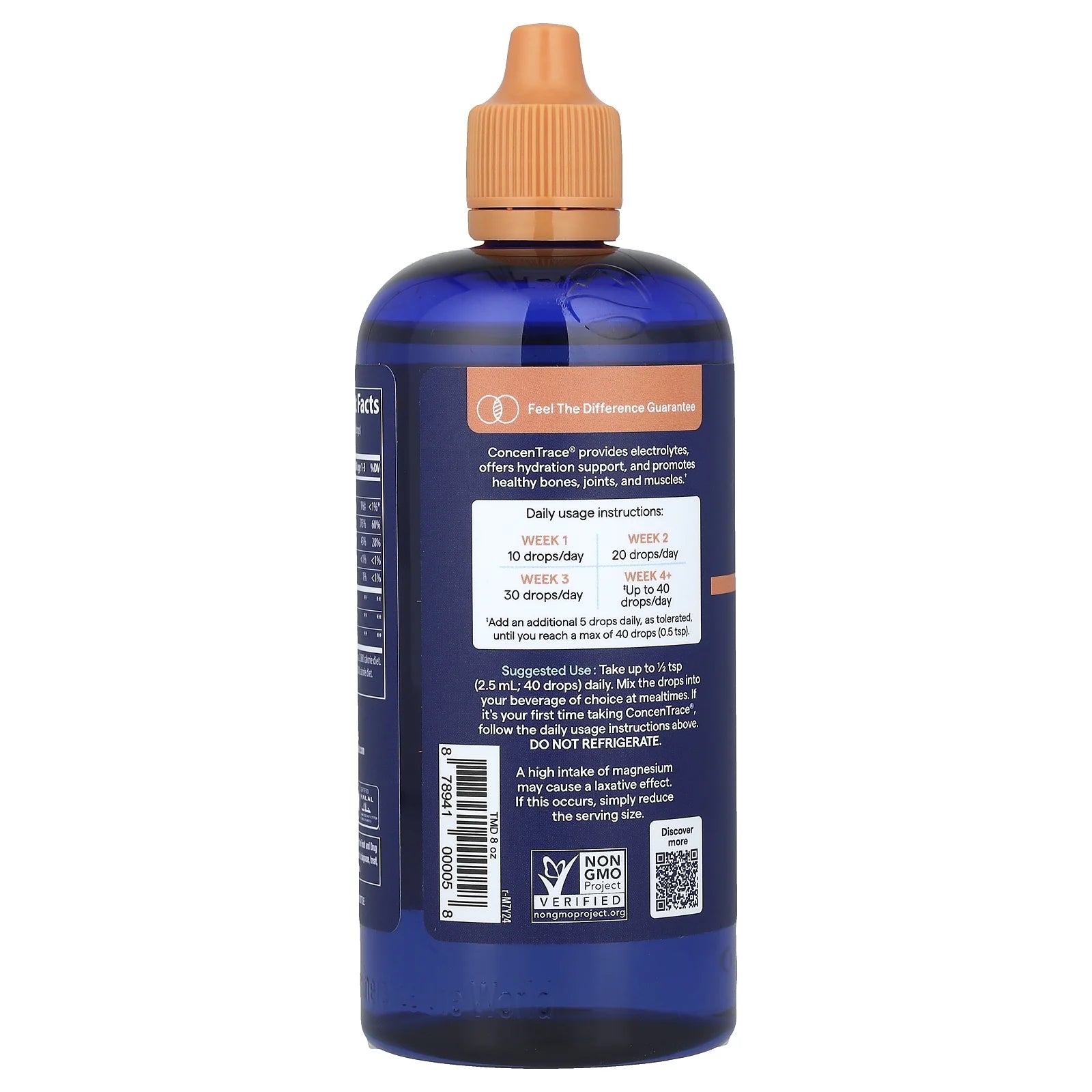 Concentrace Drops | Full Spectrum Minerals | Ionic Liquid Magnesium, Chloride, Potassium | Low Sodium | Energy, Electrolytes, Hydration | 96 Day Supply, 8 Fl Oz (Pack of 1)