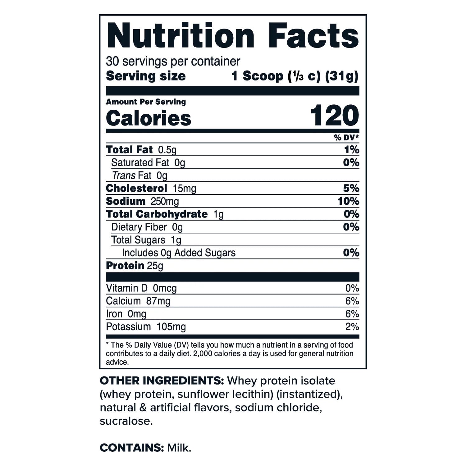 Whey Protein Isolate Powder (Vanilla, 2 Lbs) - Non-Gmo, Gluten Free