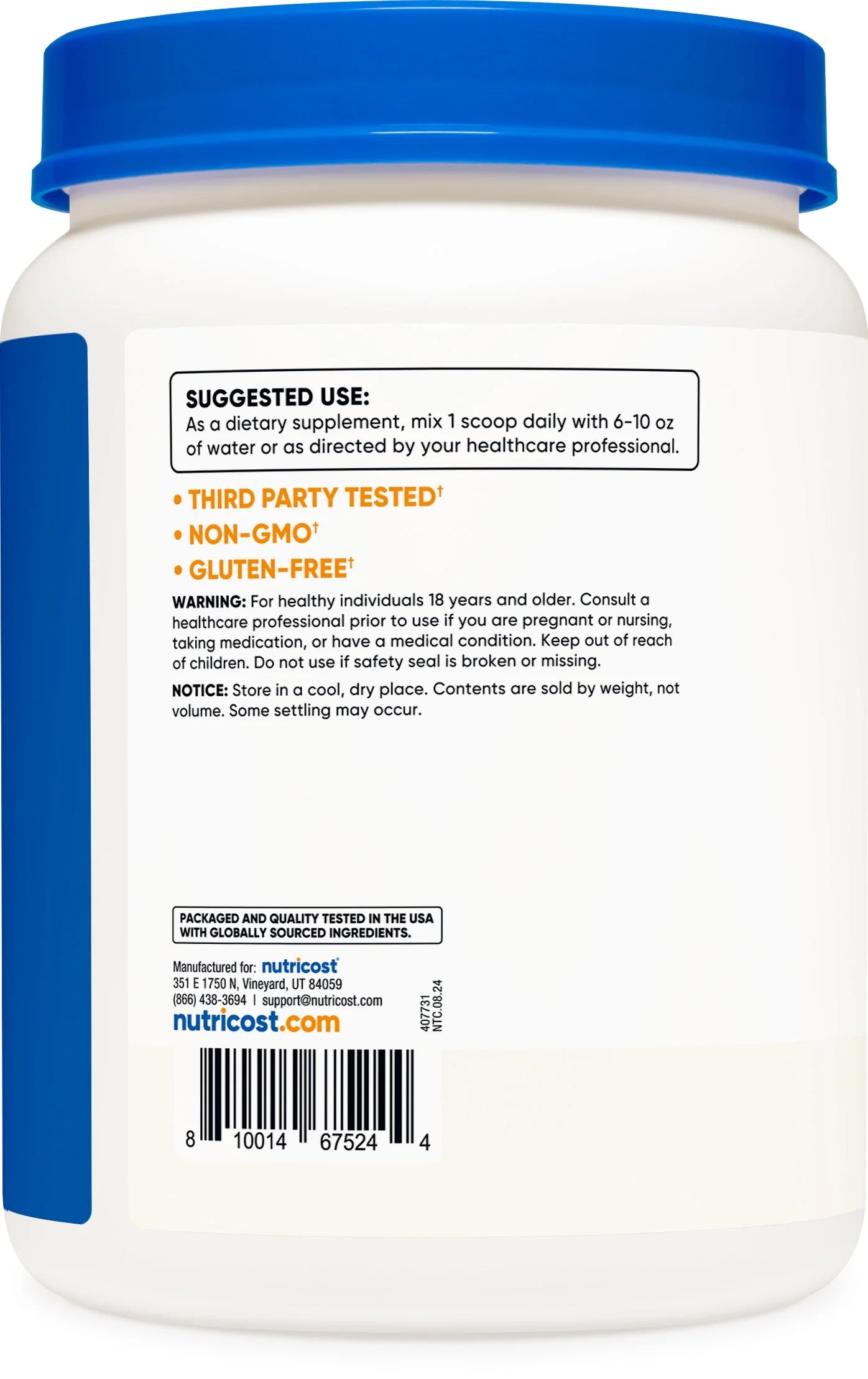 Pure L-Glutamine Powder 1 KG, 5G per Serving - Health Supplement