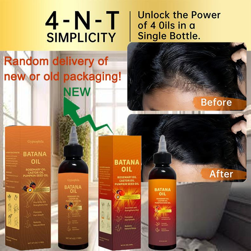 Batana Oil 4-In-1 Liquid with Rosemary, Castor, Pumpkin Seed Oil for Nourishing Hair & Stimulating Growth - 118Ml (4Oz) - Dr. Sebi Approved