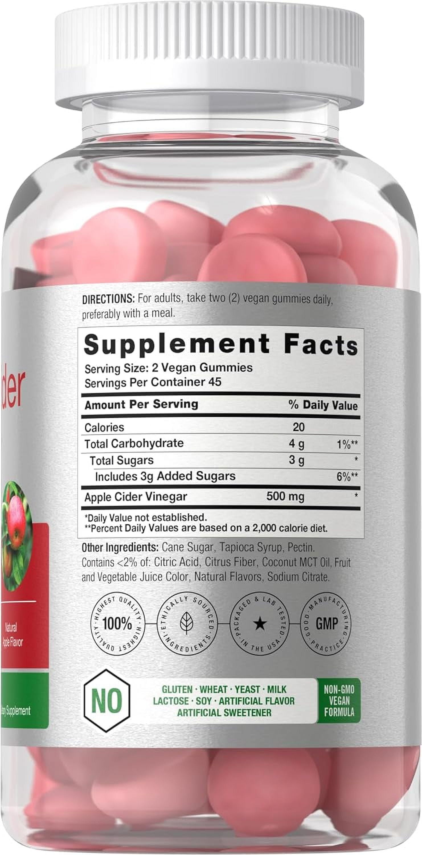 Apple Cider Vinegar 500Mg | 90 Vegan Gummies for Men and Women | by