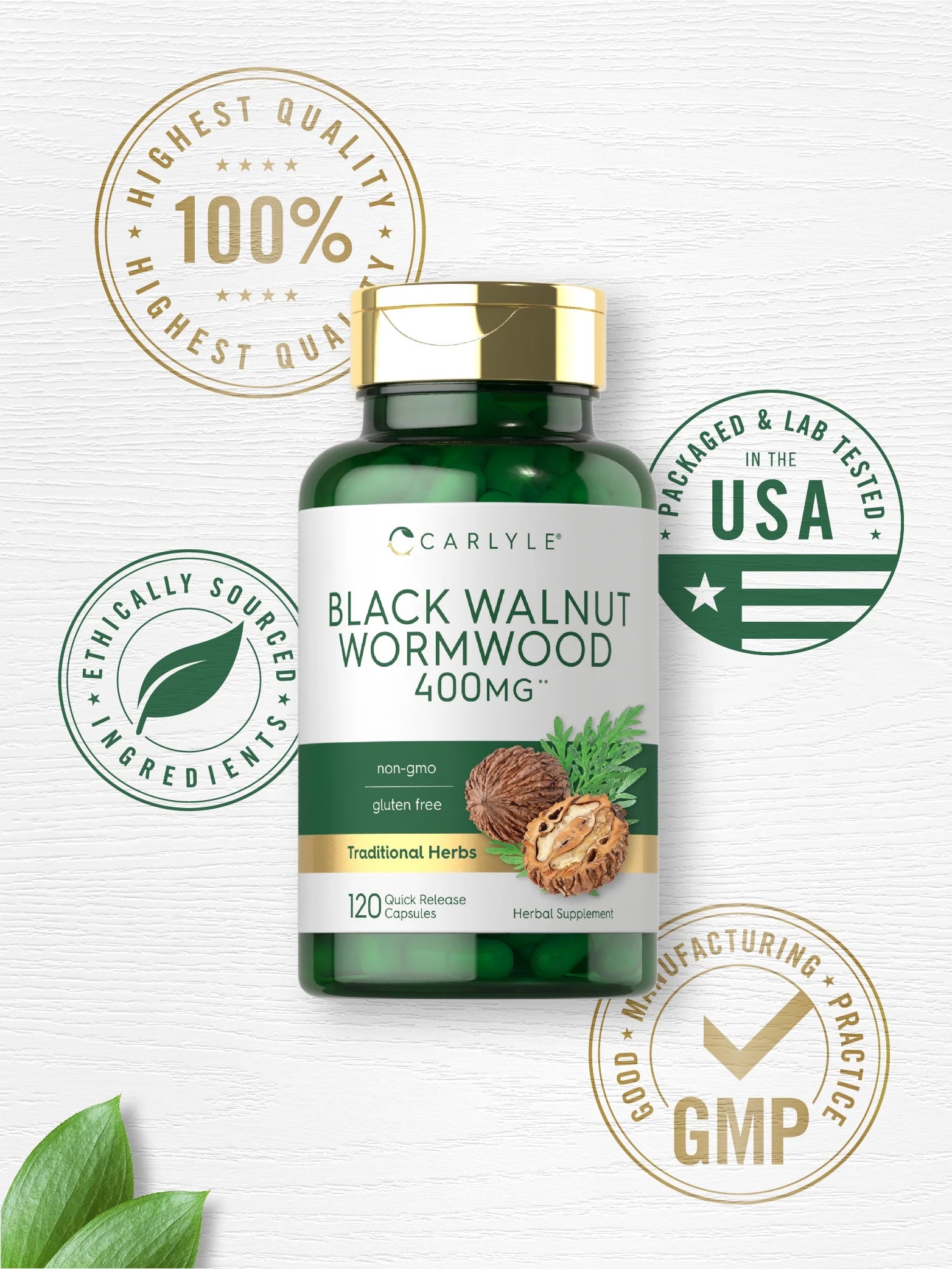 Black Walnut Wormwood | 120 Capsules | Herbal Complex for Men and Women | by