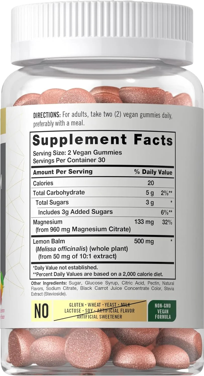 Magnesium Citrate | 960Mg | 60 Vegan Gummies | Lemon Raspberry Flavor | by