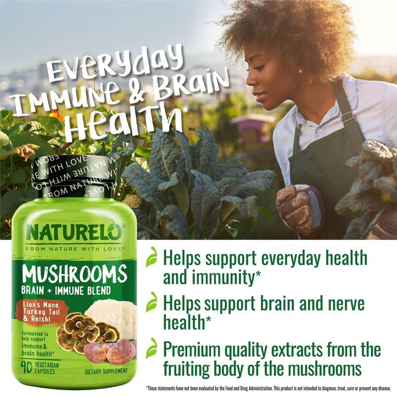 Mushroom Supplement with Lion'S Mane, Turkey Tail and Reishi Healthcare Dietary