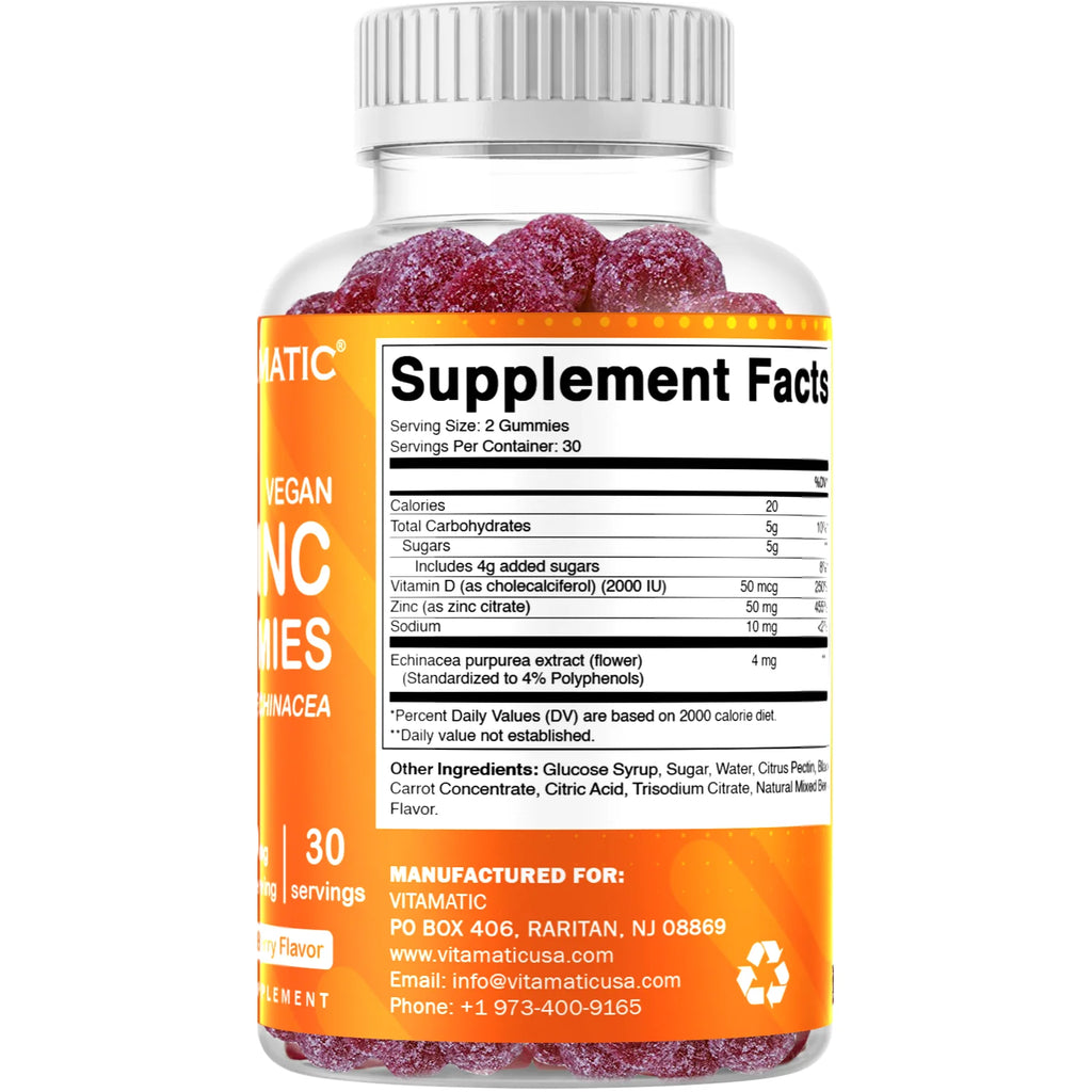 Zinc 50Mg Gummies - 60 Vegan Gummies