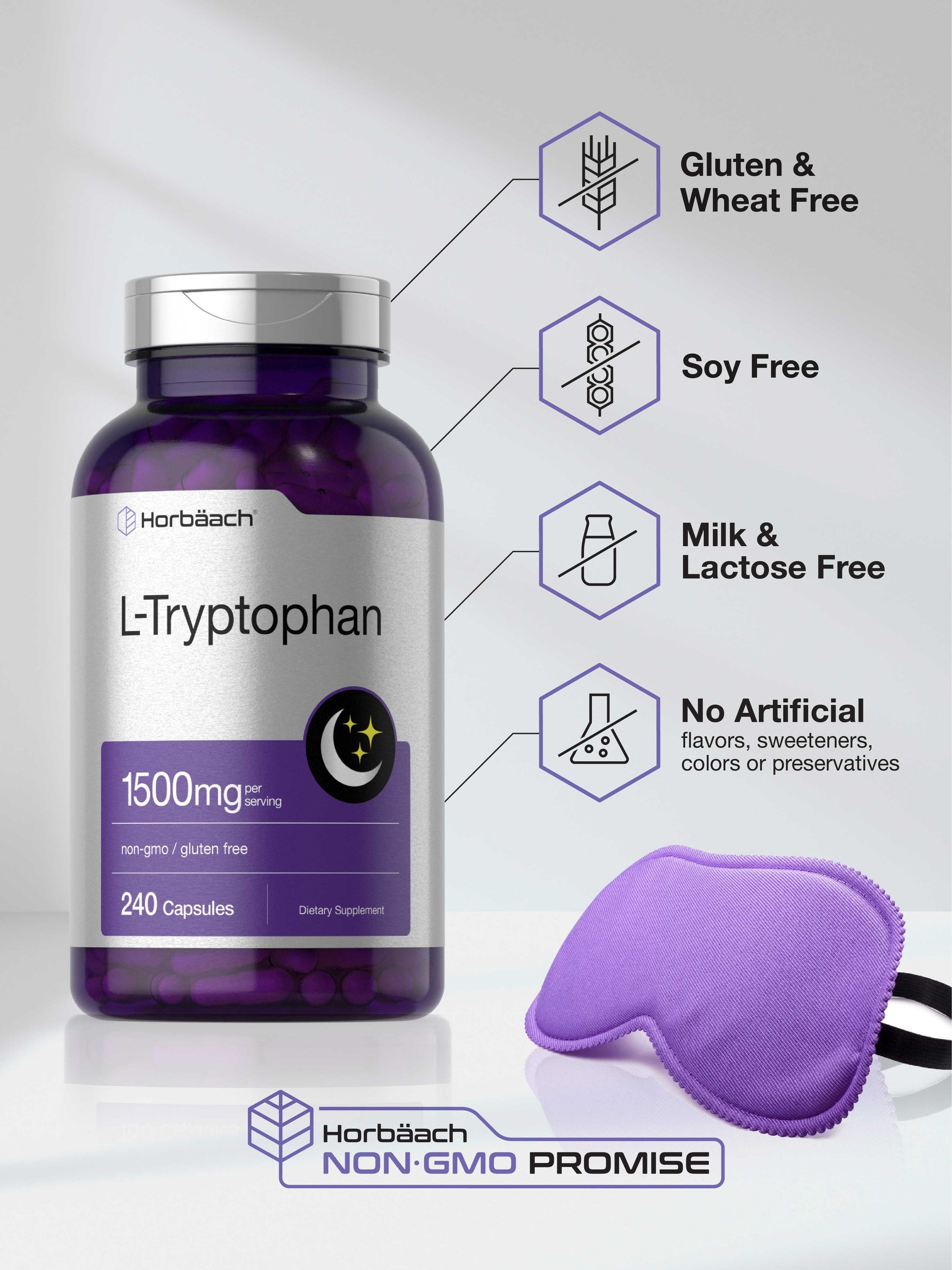 L Tryptophan 1500Mg | 240 Capsules | Extra Strength | by