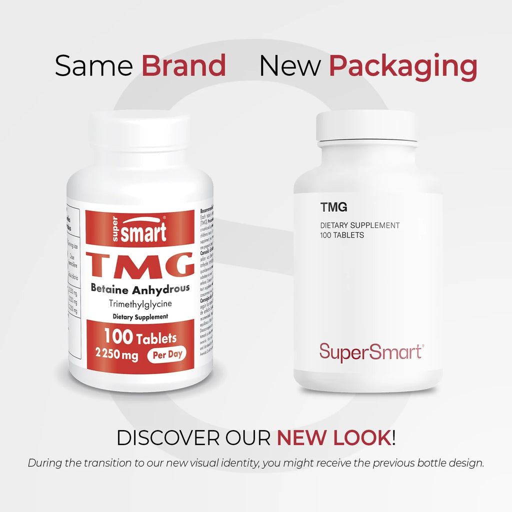 - TMG Supplement 2250 Mg per Day (Trimethylglycine) - Betaine Anhydrous | Non-Gmo & Gluten Free - 100 Tablets