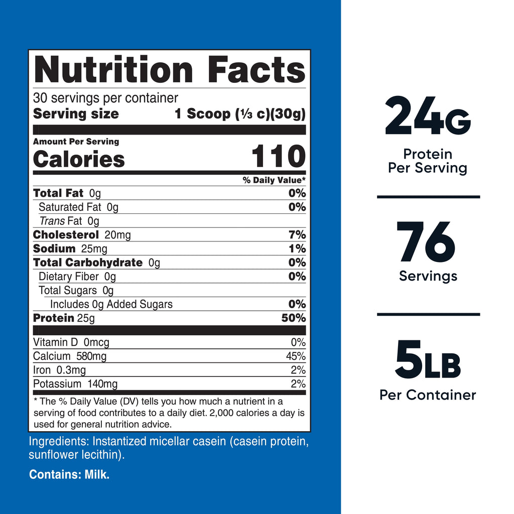 Casein Protein Powder 5Lb (Unflavored) - Micellar Casein