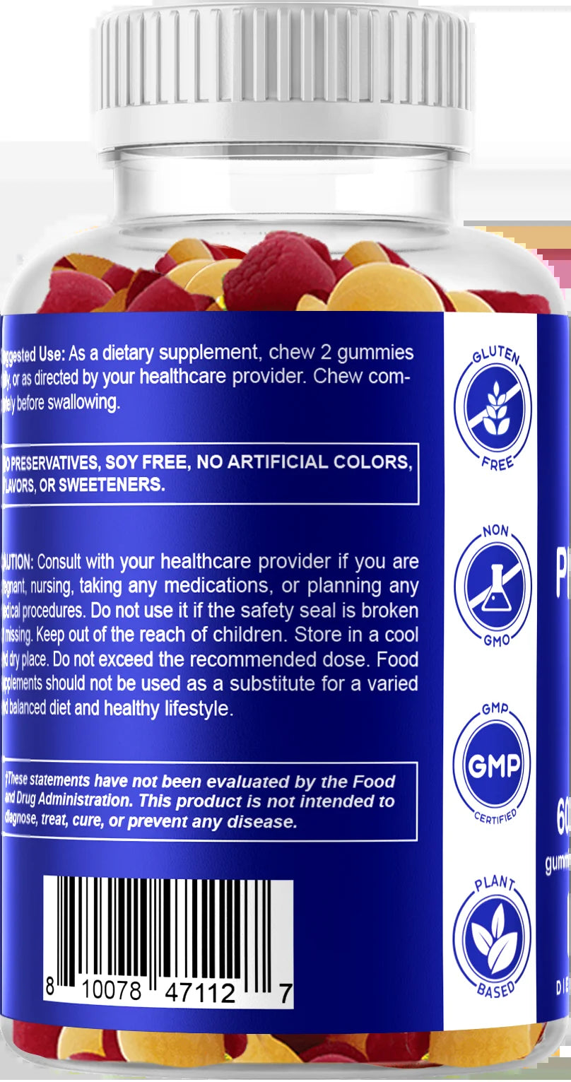 2 Pack  Sugar Free Probiotic Gummies for Men and Women 5 Billion Cfus - Digestive, Immune & Gut Health - Gluten Free