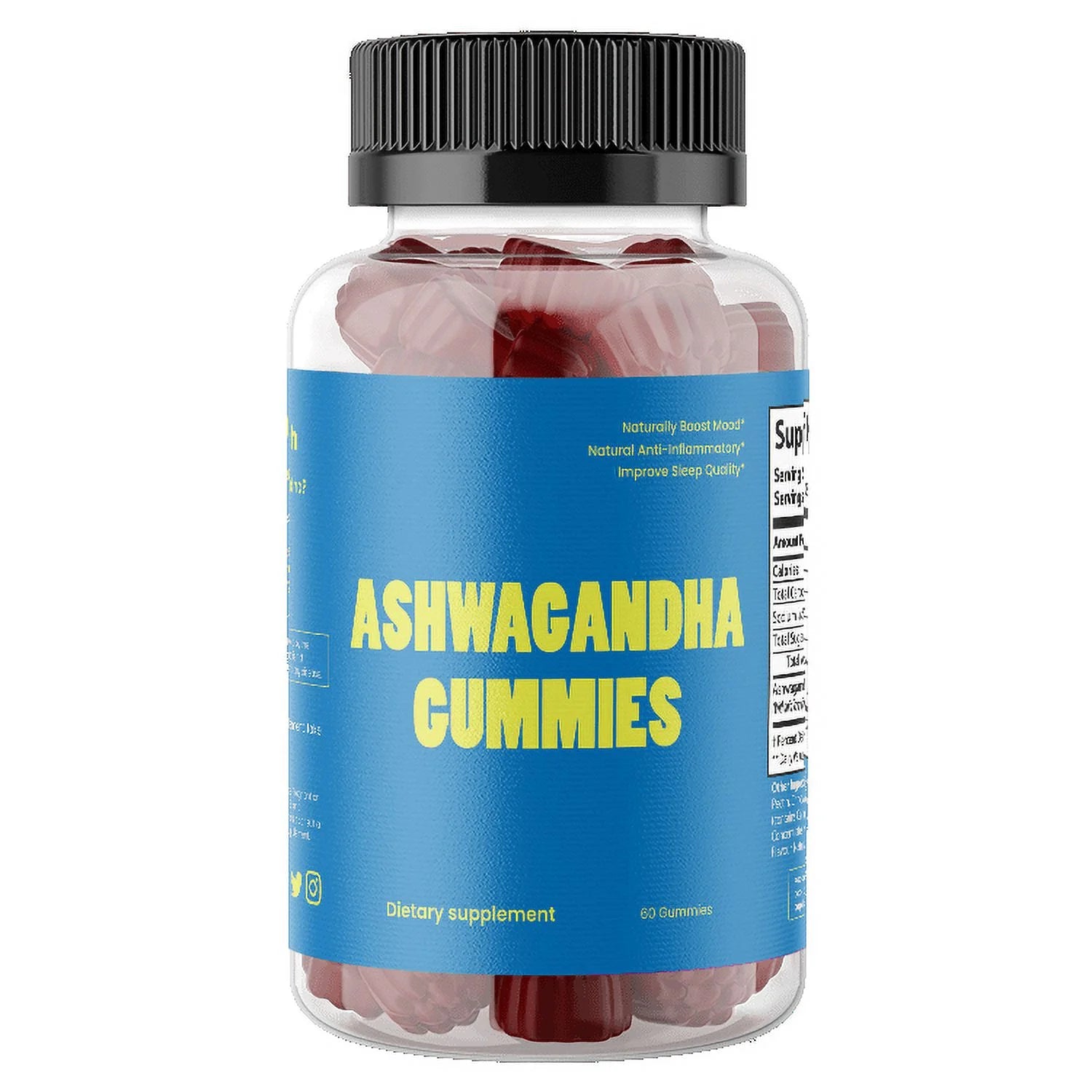 Ashwagandha Gummies, Mixed Berry Flavor, Stress Supplement (60 Gummies)